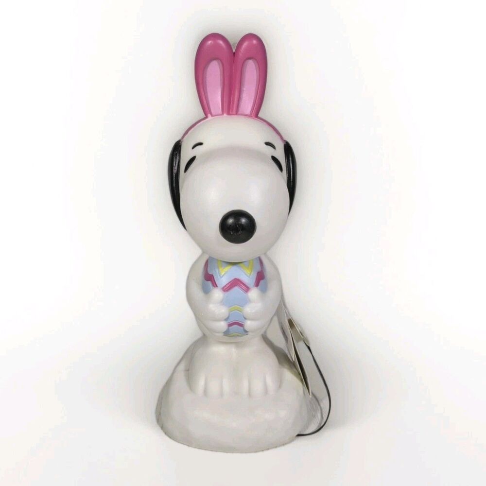 Snoopy Peanuts Easter Bunny  14" Tabletop Blow Mold Battery LED Lit 2025 NEW